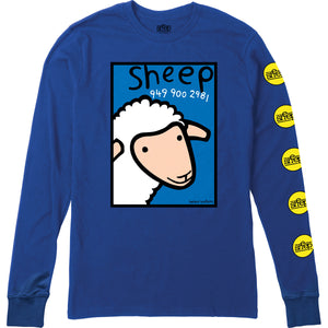 SHEEP NUMBER LS TEE BLUE